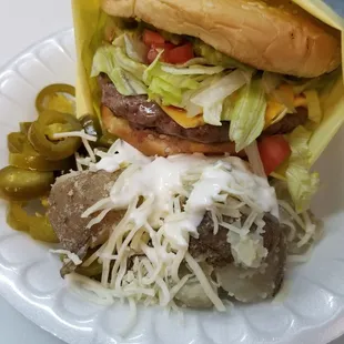 Papi's cheese burger cook to your order.