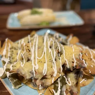 a plate of nachos