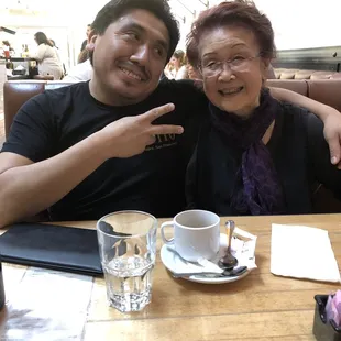 Raul and my Auntie Spicy!  The people where great and the food was awesome! Thank you Papitos for giving my mom and auntie a great time!