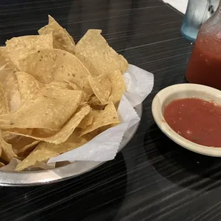 Free warm chips and fresh salsa - yes!!