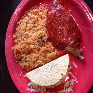 Chili poblano with taco lunch