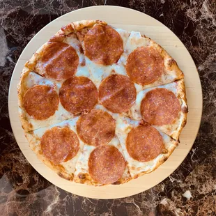 tasty pepperoni with mozzarella