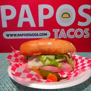 Torta with asada (different choices of meats)