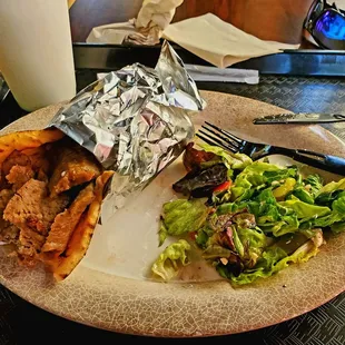 Gyro and a Greek Salad.