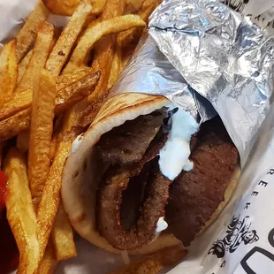 Petite gyro with side.of fries