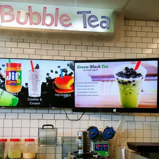 the bubble tea menu