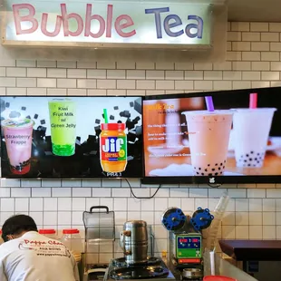 a man working at a counter