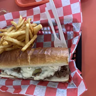 a sandwich and french fries