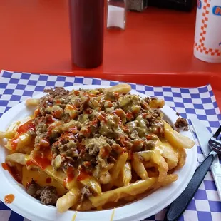 Their Philly cheese steaks are the bomb, but I just can&apos;t get enough of these philly cheese steak fries! Yummy cheesy goodness!
