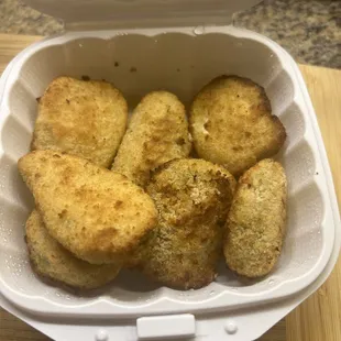 Chicken nuggets you say? Nope disgusting jalapeño poppers.
