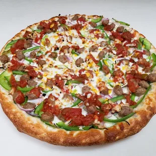 #9 Mama Mia: Red onion, Cilantro, Green Pepper, Roasted Garlic, SALSA Sauce... BRING IT ON... Music please !!!
