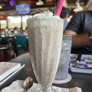 Strawberry and Oreo milkshake