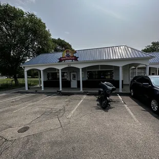 a view of the parking lot