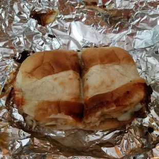 Half a deluxe steak sandwich.
