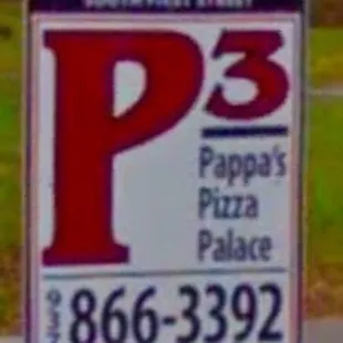 a sign for a pizza place