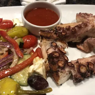 Char grilled octopus