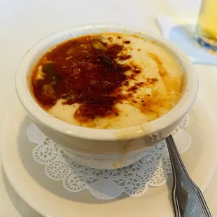 1/2 cream of crab, 1/2 MD crab =100% delicious!