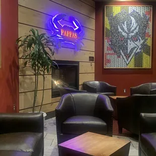 Cool sitting area within the restaurant