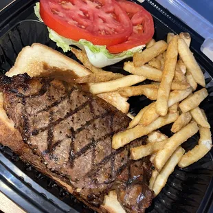 Strip steak open face sandwich was pretty delicious forget the actual title on the menu
