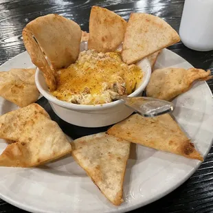 Crab dip- tasty but no lump and had a shell in it.