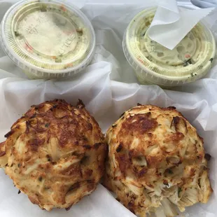 Double colossal crab cakes. Amazing
