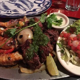 Filet Mignon Fajitas* & Crab Cake Stuffed Shrimp