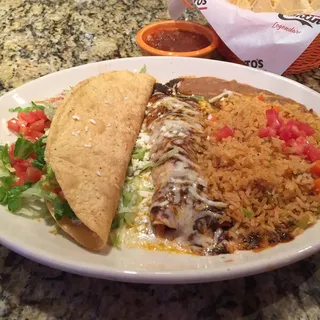 Snapper Taco & Chicken Tinga Enchilada