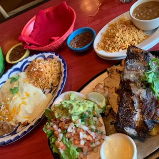 Chicken Tinga Enchilada & Crispy Chicken Taco