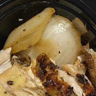 Photo of bug on the gluten-free chicken fajitas.
