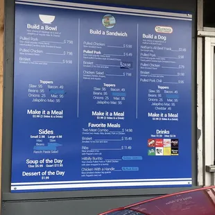 Drive Thru Menu