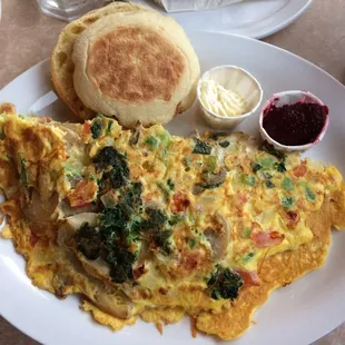 Veggie and Cheese Omelette! Delicious
