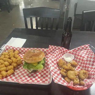 Cheese burger toots and fried  jalapeno peppers