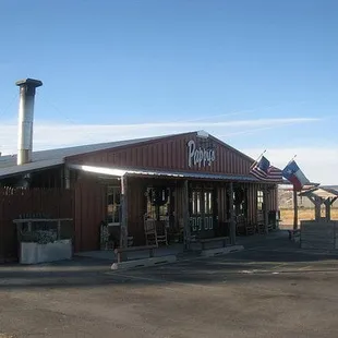 shows the outside of the restaurant