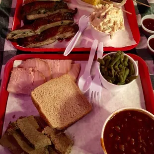 The baked beans and brisket were the best!