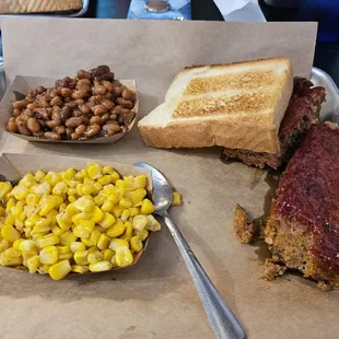 Homestyle meatloaf with the most amazing sides!