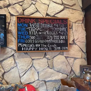 Daily and happy hour specials