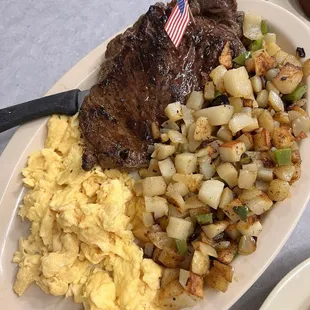 Steak and Eggs with Country Potatoes