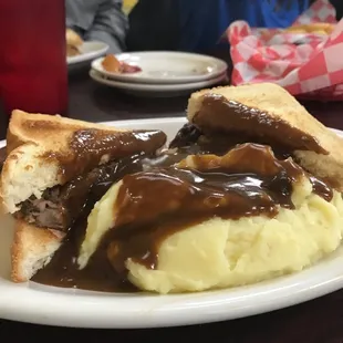 Open faced roast beef - carnage ya&apos;ll!