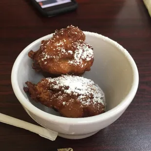 Complimentary apple fritters!