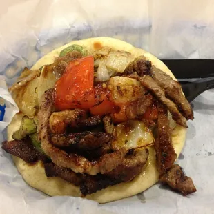 Beef kabob sandwich... Delicious!