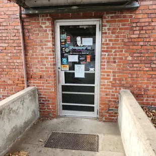 the entrance to the restaurant