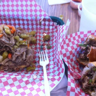 Left is the combo; right the cheese steak
