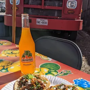 Suadero in front (2), carnitas in back.