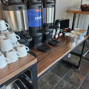 Coffee station on Thanksgiving buffet