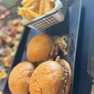 Delicious food! Waygu burgers+ Fries!!! Poke nachos!  Great service, music, and drinks!