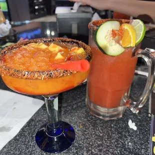 Mango fire margarita &amp; Michelada