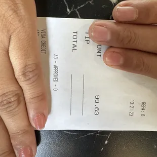 $3 jump on receipt to sign AFTER the itemized receipt said $96