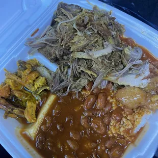 Pernil rice and beans and plantain $10