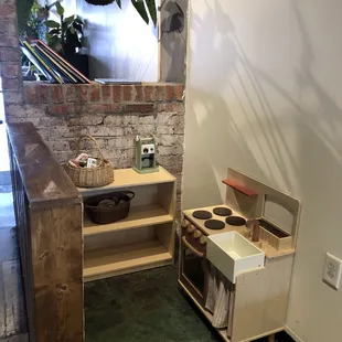 Toddler play kitchen! Kept the kids occupied for an hour.