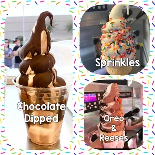 We offer toppings on our soft serve ice cream